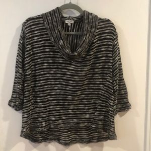 Splendid black and white cowl sweater